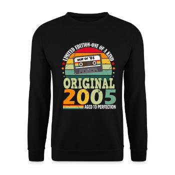 Original 2005 vintage vintage retro anniversaire - Sweat-shirt Unisexe - noir - Devant - Alina (178cm) & Michal (187cm)