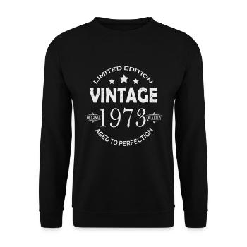 50 anniversaire 50 ans nés en 1973 - Sweat-shirt Unisexe - noir - Devant - Alina (178cm) & Michal (187cm)