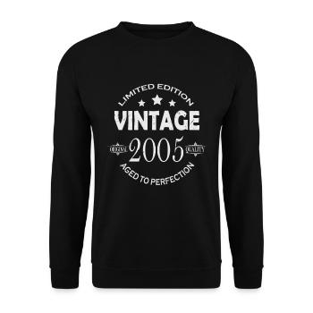 18 birthday 18 years born 2005 - Unisex Sweatshirt - black - Front - Alina (178cm) & Michal (187cm)