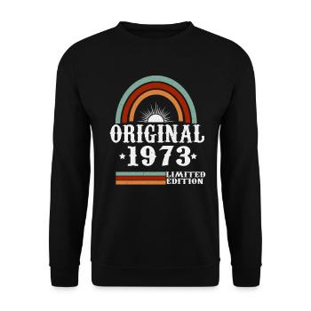 Original 1973 Vintage vintage retro anniversaire - Sweat-shirt Unisexe - noir - Devant - Alina (178cm) & Michal (187cm)