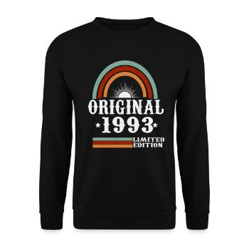 Original 1993 Vintage vintage retro anniversaire - Sweat-shirt Unisexe - noir - Devant - Alina (178cm) & Michal (187cm)