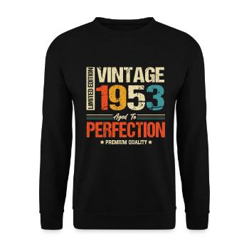 Vintage 1953 vintage anniversaire rétro cadeau - Sweat-shirt Unisexe - noir - Devant - Alina (178cm) & Michal (187cm)