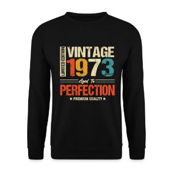Vintage 1973 vintage anniversaire cadeau rétro - Sweat-shirt Unisexe - noir - Devant - Alina (178cm) & Michal (187cm)