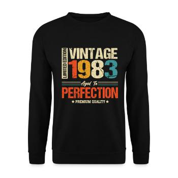 Vintage 1983 vintage anniversaire rétro cadeau - Sweat-shirt Unisexe - noir - Devant - Alina (178cm) & Michal (187cm)
