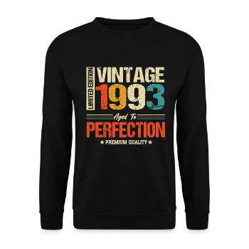 Vintage 1993 vintage anniversaire rétro cadeau - Sweat-shirt Unisexe - noir - Devant - Alina (178cm) & Michal (187cm)