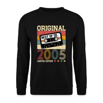 Né en 2005 Vintage Anniversaire Rétro - Sweat-shirt Unisexe - noir - Devant - Alina (178cm) & Michal (187cm)