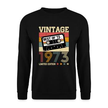 Vintage 1973 vintage anniversaire cadeau rétro - Sweat-shirt Unisexe - noir - Devant - Alina (178cm) & Michal (187cm)