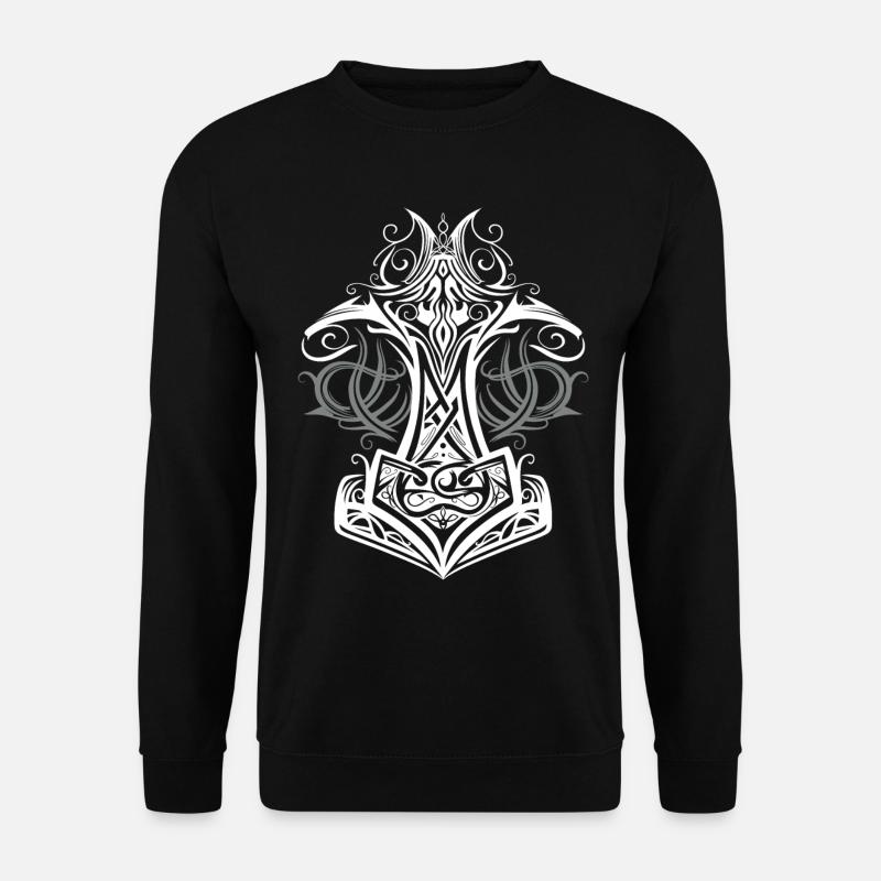 Thors Hammer Mjolnir Wikinger Symbol - Unisex Pullover - Schwarz