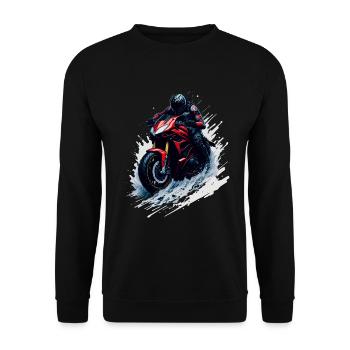 Sport motorcycle - Unisex Sweatshirt - black - Front - Alina (178cm) & Michal (187cm)