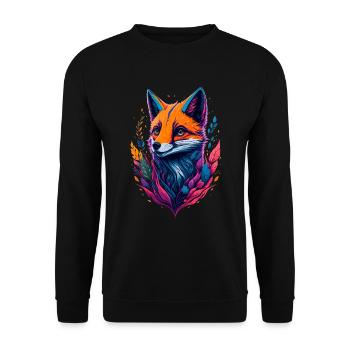 abstract fox - Unisex Sweatshirt - black - Front - Alina (178cm) & Michal (187cm)