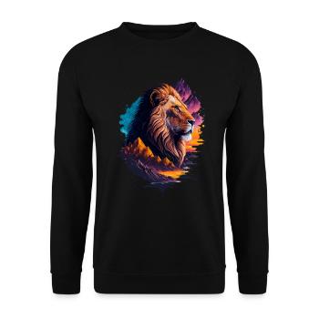 Abstract illustration of lion - Unisex Sweatshirt - black - Front - Alina (178cm) & Michal (187cm)