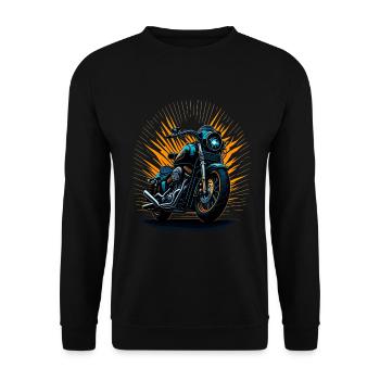 Klassisches Motorrad - Unisex Pullover - Schwarz - Vorne - Alina (178cm) & Michal (187cm)
