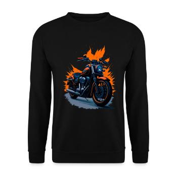 Classic motorcycle - Unisex Sweatshirt - black - Front - Alina (178cm) & Michal (187cm)