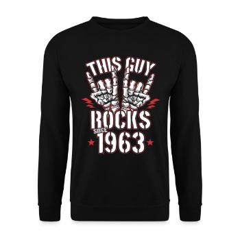 This guy has been rocking since 1963 vintage birthday - Unisex Sweatshirt - black - Front - Alina (178cm) & Michal (187cm)
