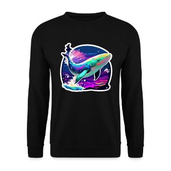 Baleine psychédélique - Sweat-shirt Unisexe - noir - Devant - Alina (178cm) & Michal (187cm)