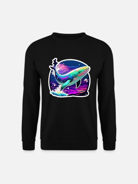 Baleine psychédélique - Sweat-shirt Unisexe - noir