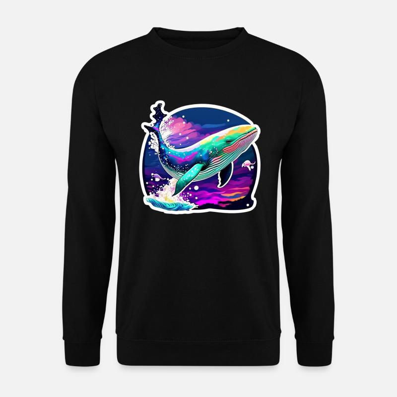 Psychedelic Whale - Unisex Sweatshirt - black