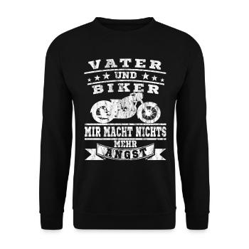Motorrad Biker Motorradfahrer Bikers Bikerin - Unisex Pullover - Schwarz - Vorne - Alina (178cm) & Michal (187cm)