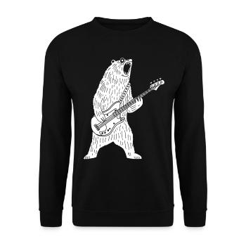 Polar bear guitarist - Unisex Sweatshirt - black - Front - Alina (178cm) & Michal (187cm)