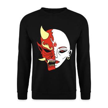 Humain ou démon ? - Sweat-shirt Unisexe - noir - Devant - Alina (178cm) & Michal (187cm)