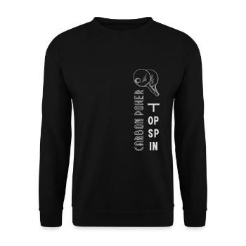 Graphisme Tennis de table Noir Blanc - Sweat-shirt Unisexe - noir - Devant - Alina (178cm) & Michal (187cm)