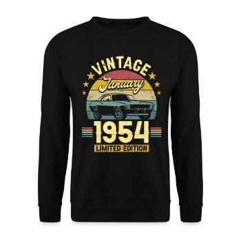 Anniversary January 1954 70 Years Anniversary - Unisex Sweatshirt - black - Front - Alina (178cm) & Michal (187cm)