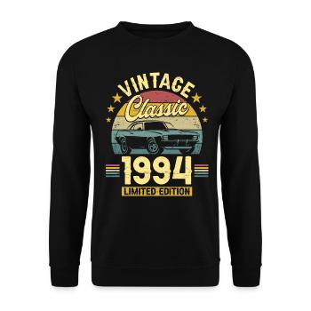 Vintage Car Year 1994 30 Years Anniversary - Unisex Sweatshirt - black - Front - Alina (178cm) & Michal (187cm)