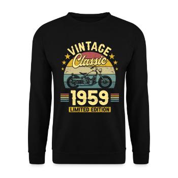Motorcycle Year 1959 Biker 65 Years Anniversary - Unisex Sweatshirt - black - Front - Alina (178cm) & Michal (187cm)