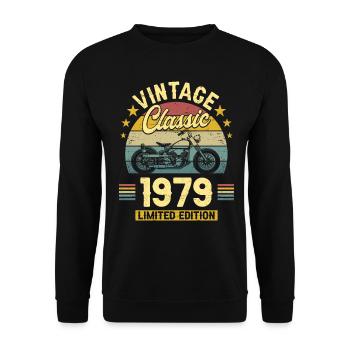 Motorcycle Year 1979 Biker 45 Years Anniversary - Unisex Sweatshirt - black - Front - Alina (178cm) & Michal (187cm)