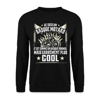 Carrément Plus Cool Basque Motard Cadeau Moto - Sweat-shirt Unisexe - noir - Devant - Alina (178cm) & Michal (187cm)