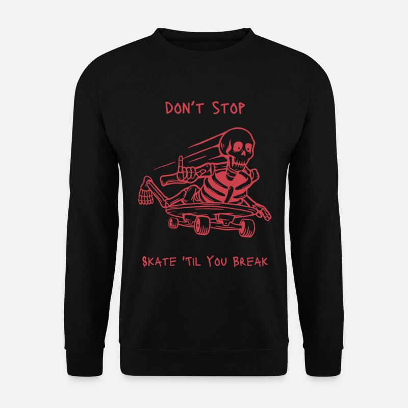 Skull Skeleton Skateboard Design - Unisex Sweatshirt - black