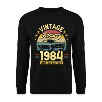 Anniversaire Février 1984 40 Ans Anniversaire - Sweat-shirt Unisexe - noir - Devant - Alina (178cm) & Michal (187cm)