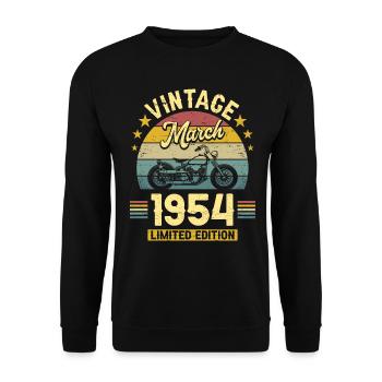 Biker 70 Years 1954 March 70 Years Anniversary - Unisex Sweatshirt - black - Front - Alina (178cm) & Michal (187cm)