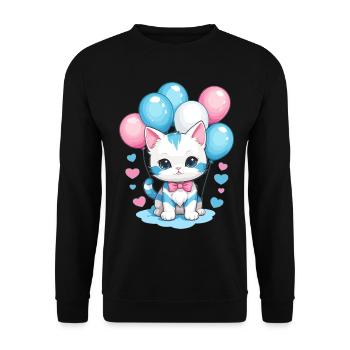 Cute Baby Cat - Unisex Sweatshirt - black - Front - Alina (178cm) & Michal (187cm)