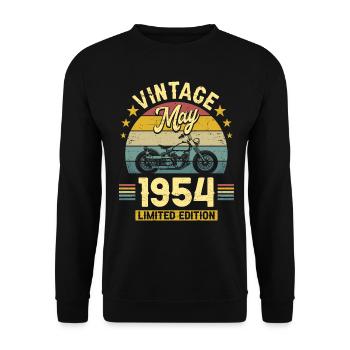 Biker 70 Years 1954 May 70 Years Anniversary - Unisex Sweatshirt - black - Front - Alina (178cm) & Michal (187cm)