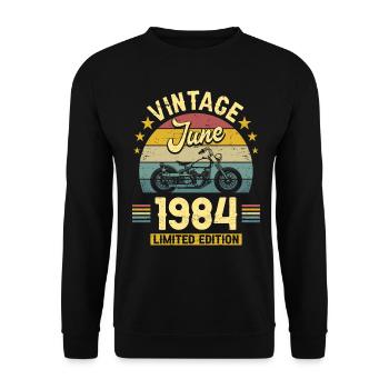 Biker 40 Years Old 1984 June 40 Years Anniversary - Unisex Sweatshirt - black - Front - Alina (178cm) & Michal (187cm)