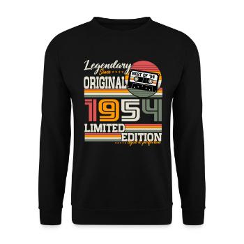 Legendary Since 1954 Vintage Birthday Gift - Unisex Sweatshirt - black - Front - Alina (178cm) & Michal (187cm)