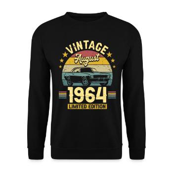 August 1964 Auto zum 60-jährigen Jubiläum - Unisex Pullover - Schwarz - Vorne - Alina (178cm) & Michal (187cm)
