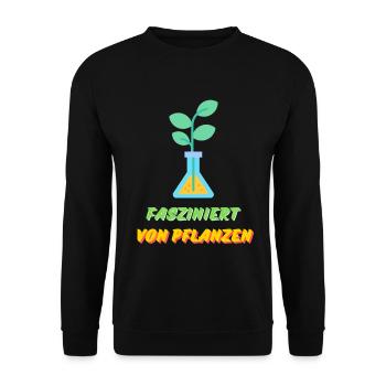 Fasziniert von Pflanzen - Unisex Pullover - Schwarz - Vorne - Alina (178cm) & Michal (187cm)