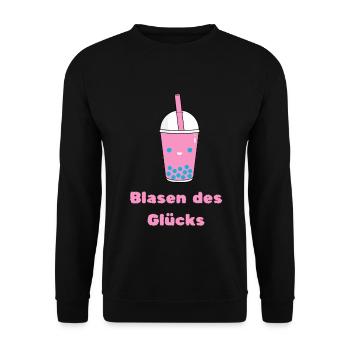 Blasen des Glücks - Unisex Pullover - Schwarz - Vorne - Alina (178cm) & Michal (187cm)
