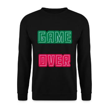 Game Over, Completion Level Unlocked - Unisex Sweatshirt - black - Front - Alina (178cm) & Michal (187cm)