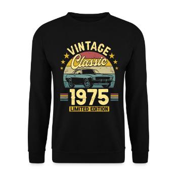 Car Year Vintage 1975 50 Years Anniversary - Unisex Sweatshirt - black - Front - Alina (178cm) & Michal (187cm)