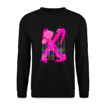 BURN OUT - Sweat-shirt Unisexe - noir - Devant - Alina (178cm) & Michal (187cm)