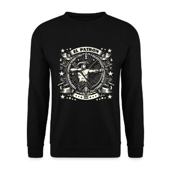El Patron Western Silhouette - Unisex Sweatshirt - black - Front - Alina (178cm) & Michal (187cm)