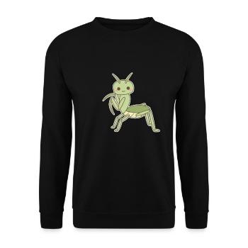 Elegante Gottesanbeterin - Unisex Pullover - Schwarz - Vorne - Alina (178cm) & Michal (187cm)
