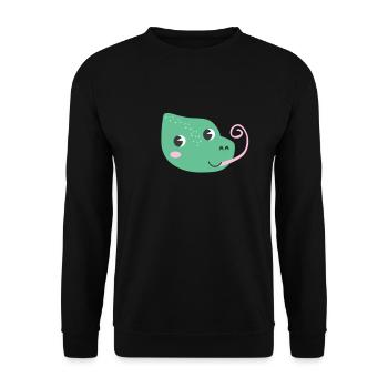 Erstaunliche Tropische Leguan - Unisex Pullover - Schwarz - Vorne - Alina (178cm) & Michal (187cm)