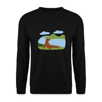Majestätischer Komodowaran - Unisex Pullover - Schwarz - Vorne - Alina (178cm) & Michal (187cm)
