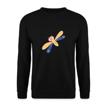 Delicate damselfly - Unisex Sweatshirt - black - Front - Alina (178cm) & Michal (187cm)