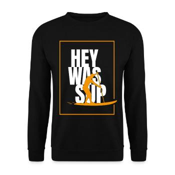 Was SUP Stand Up Paddlers - Unisex Pullover - Schwarz - Vorne - Alina (178cm) & Michal (187cm)