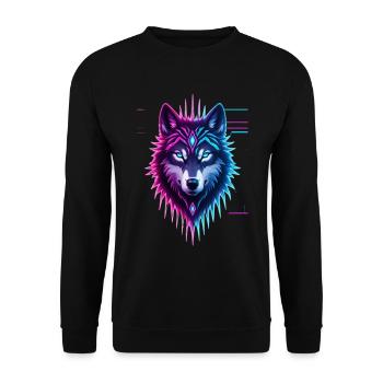 Couronne de Cristal de Loup Néon - Sweat-shirt Unisexe - noir - Devant - Alina (178cm) & Michal (187cm)
